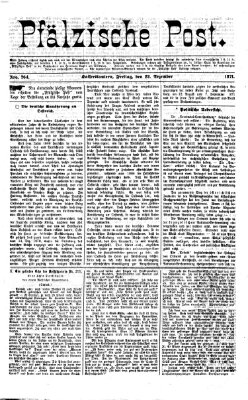 Pfälzische Post Freitag 22. Dezember 1871