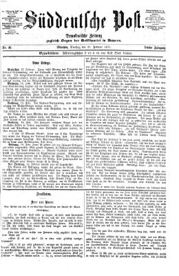 Süddeutsche Post Dienstag 21. Februar 1871