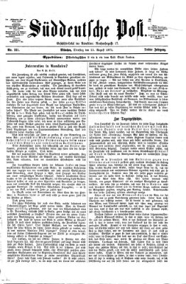 Süddeutsche Post Dienstag 15. August 1871