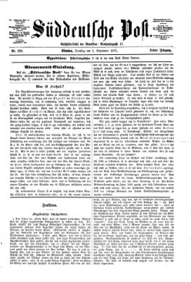 Süddeutsche Post Samstag 2. September 1871