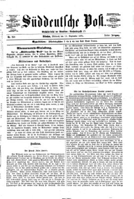 Süddeutsche Post Mittwoch 13. September 1871