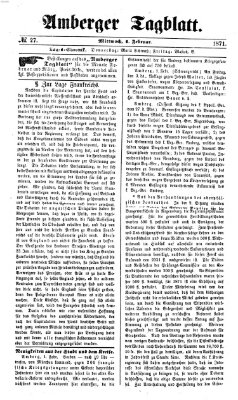 Amberger Tagblatt Mittwoch 1. Februar 1871