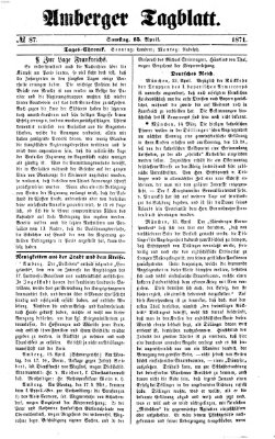 Amberger Tagblatt Samstag 15. April 1871
