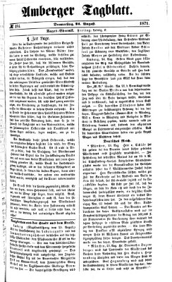 Amberger Tagblatt Donnerstag 24. August 1871