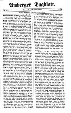 Amberger Tagblatt Donnerstag 16. November 1871