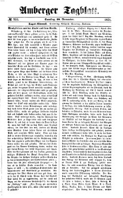 Amberger Tagblatt Samstag 18. November 1871
