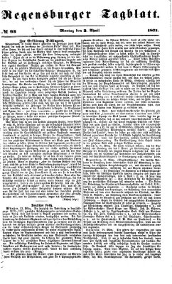 Regensburger Tagblatt Montag 3. April 1871