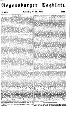 Regensburger Tagblatt Donnerstag 20. April 1871