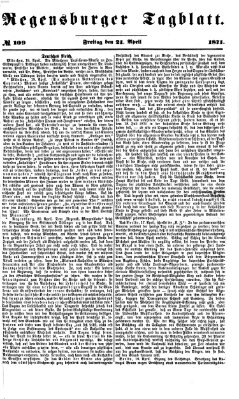 Regensburger Tagblatt Freitag 21. April 1871