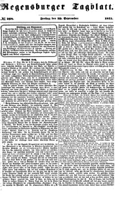 Regensburger Tagblatt Freitag 29. September 1871