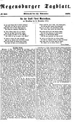 Regensburger Tagblatt Mittwoch 15. November 1871