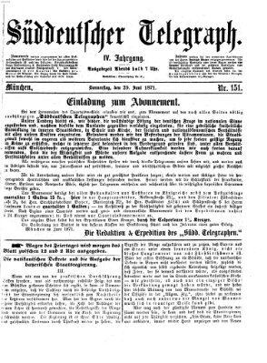 Süddeutscher Telegraph Donnerstag 29. Juni 1871