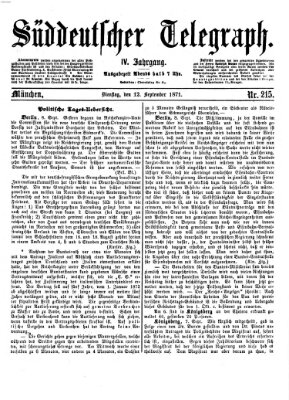 Süddeutscher Telegraph Dienstag 12. September 1871