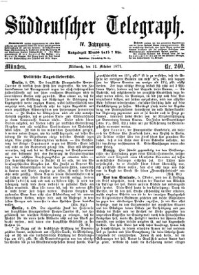Süddeutscher Telegraph Mittwoch 11. Oktober 1871