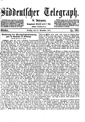 Süddeutscher Telegraph Dienstag 28. November 1871