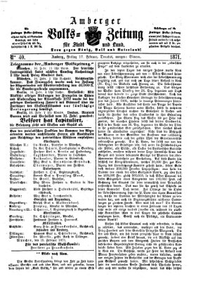 Amberger Volks-Zeitung für Stadt und Land Freitag 17. Februar 1871