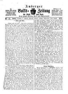 Amberger Volks-Zeitung für Stadt und Land Dienstag 21. Februar 1871