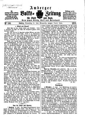 Amberger Volks-Zeitung für Stadt und Land Donnerstag 20. Juli 1871