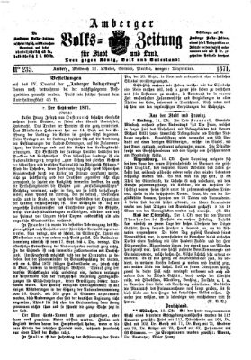 Amberger Volks-Zeitung für Stadt und Land Mittwoch 11. Oktober 1871