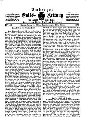 Amberger Volks-Zeitung für Stadt und Land Freitag 20. Oktober 1871