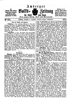 Amberger Volks-Zeitung für Stadt und Land Samstag 9. Dezember 1871