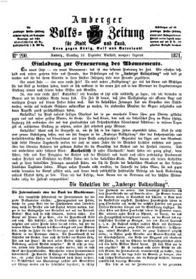 Amberger Volks-Zeitung für Stadt und Land Samstag 16. Dezember 1871