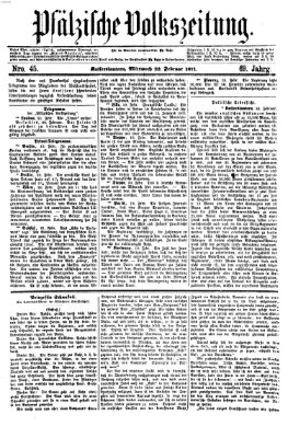 Pfälzische Volkszeitung Mittwoch 22. Februar 1871