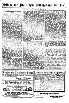 Pfälzische Volkszeitung Mittwoch 26. Juli 1871