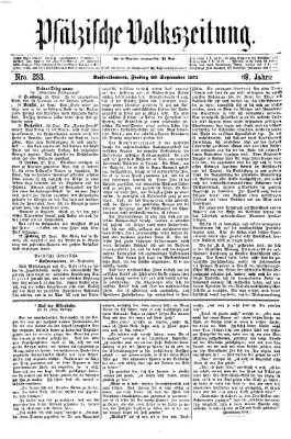 Pfälzische Volkszeitung Freitag 29. September 1871