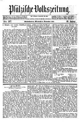 Pfälzische Volkszeitung Mittwoch 8. November 1871