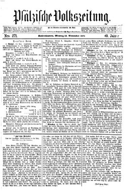 Pfälzische Volkszeitung Montag 13. November 1871