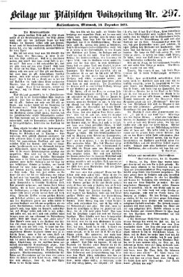 Pfälzische Volkszeitung Mittwoch 13. Dezember 1871