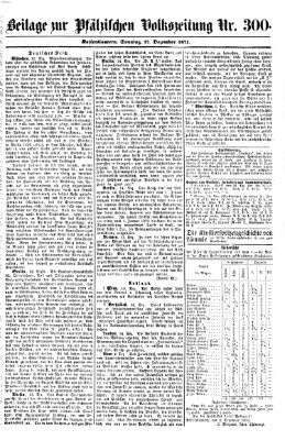 Pfälzische Volkszeitung Sonntag 17. Dezember 1871