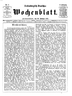 Siebenbürgisch-deutsches Wochenblatt Mittwoch 22. Februar 1871