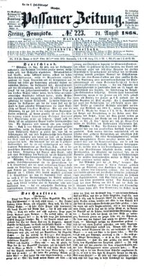 Passauer Zeitung Freitag 21. August 1868