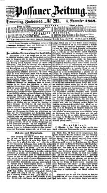 Passauer Zeitung Donnerstag 5. November 1868