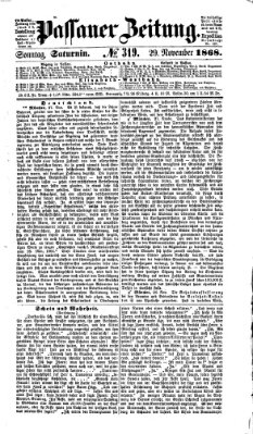 Passauer Zeitung Sonntag 29. November 1868