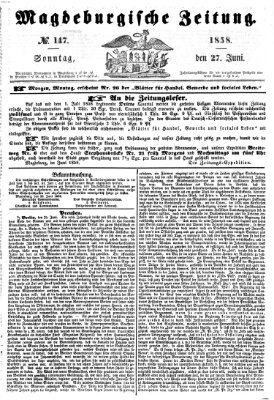 Magdeburgische Zeitung Sonntag 27. Juni 1858