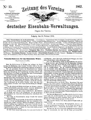 Zeitung des Vereins Deutscher Eisenbahnverwaltungen (Eisenbahn-Zeitung) Mittwoch 19. Februar 1862