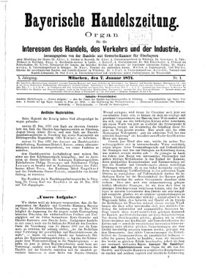 Bayerische Handelszeitung Samstag 7. Januar 1871