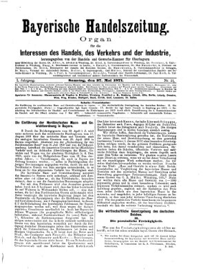 Bayerische Handelszeitung Samstag 27. Mai 1871