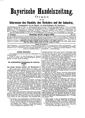 Bayerische Handelszeitung Samstag 5. August 1871