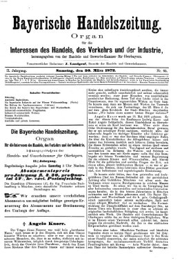 Bayerische Handelszeitung Samstag 30. März 1872