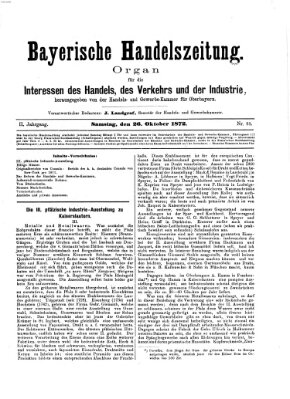 Bayerische Handelszeitung Samstag 26. Oktober 1872