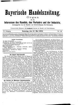 Bayerische Handelszeitung Samstag 17. Mai 1873