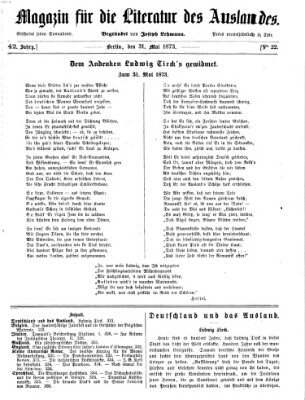 Magazin für die Literatur des Auslandes Samstag 31. Mai 1873