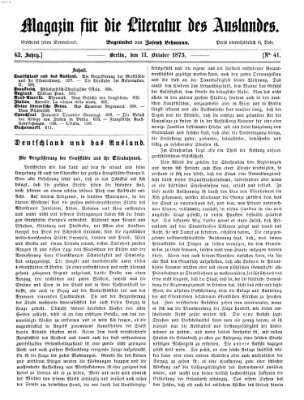 Magazin für die Literatur des Auslandes Samstag 11. Oktober 1873