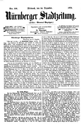 Nürnberger Stadtzeitung (Nürnberger Abendzeitung) Mittwoch 24. Dezember 1873