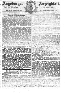 Augsburger Anzeigeblatt Samstag 16. März 1872