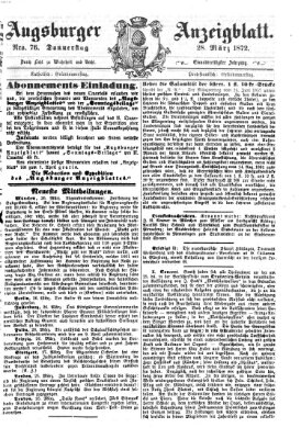 Augsburger Anzeigeblatt Donnerstag 28. März 1872